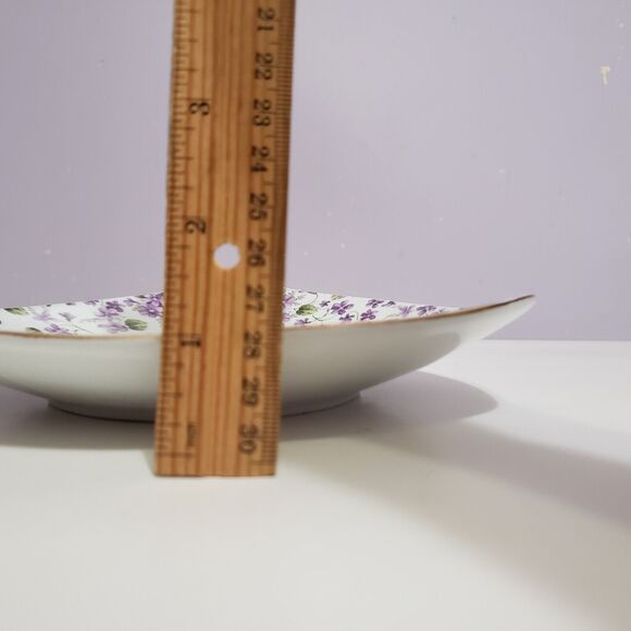 Chintz Purple Pansy Violet Triangular Decoritive Plate 8" - Picture 6 of 7